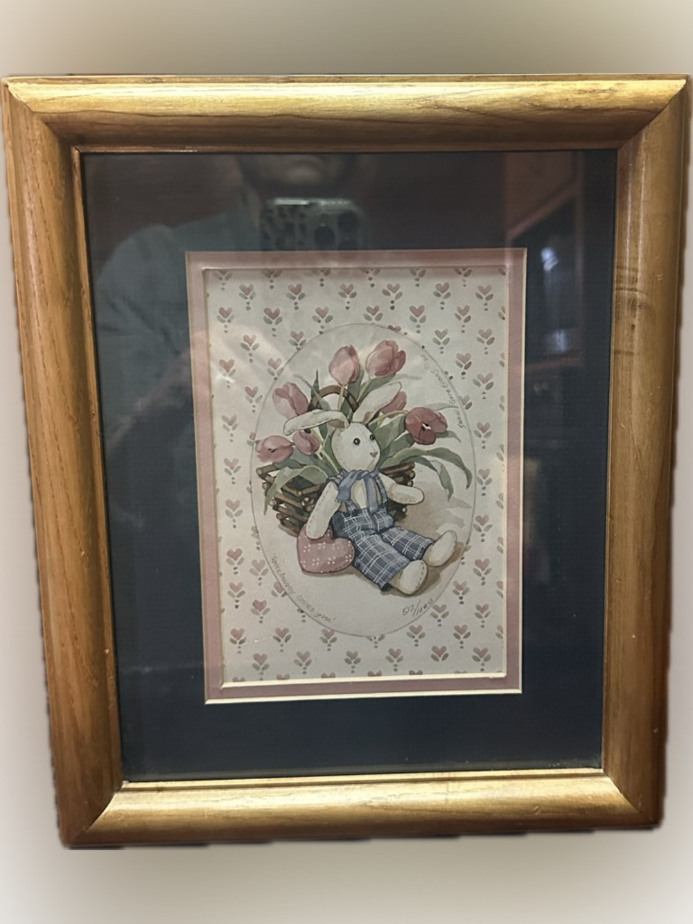 VTG 1988 RARE LTD SANDI GORE EVANS SOME BUNNY LOVES YOU NUMBERED PRINT FRAMED